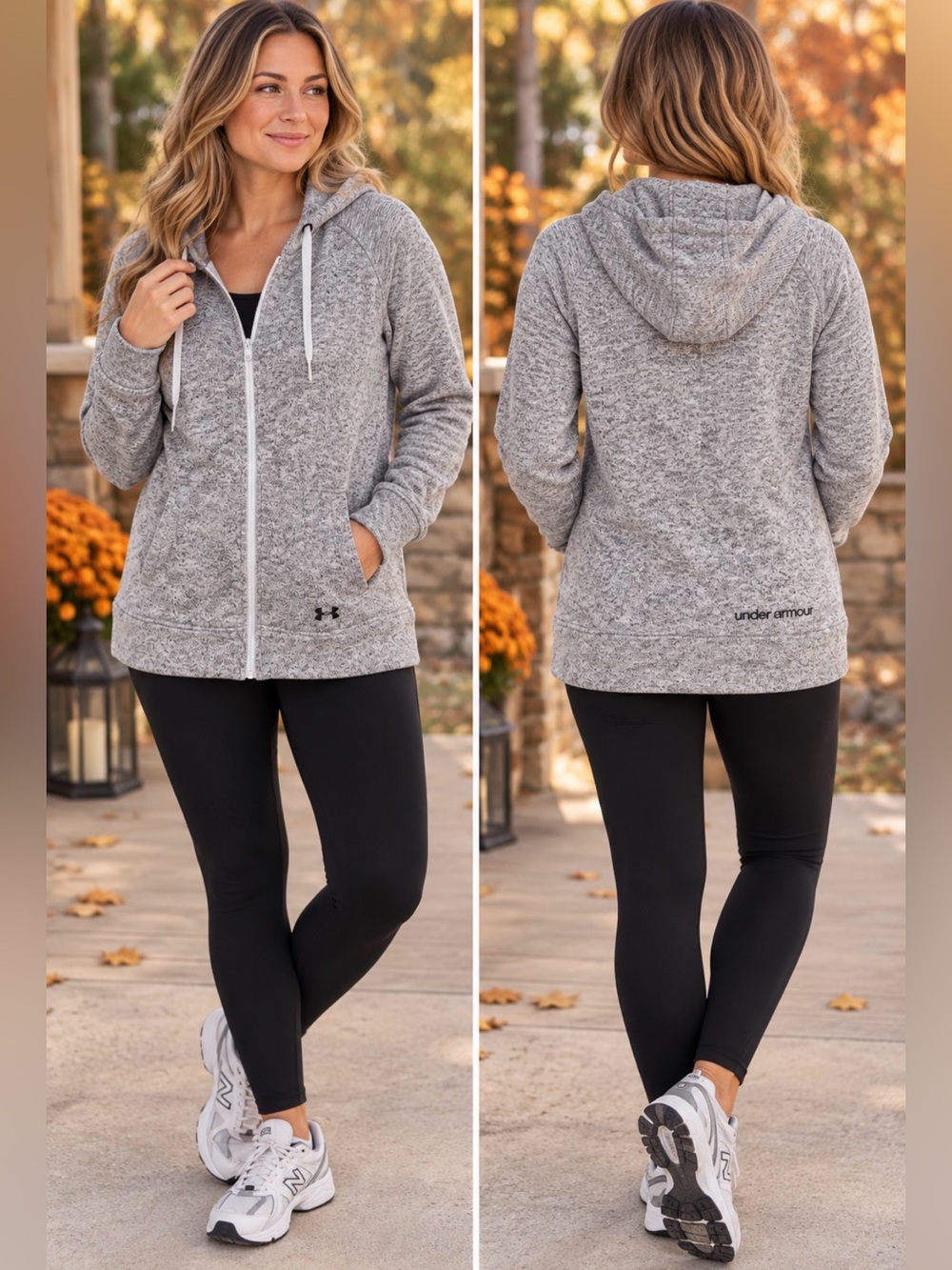 Under Armour Wintersweet Full Zip Hoodie Gray Sweater Fleece L
